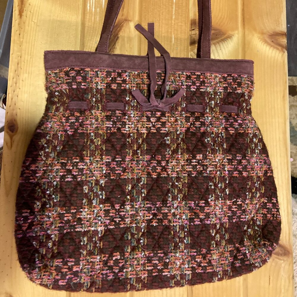 Vera Bradley Quilted Tote – Autumn Plaid & Polka-Dot Whimsy